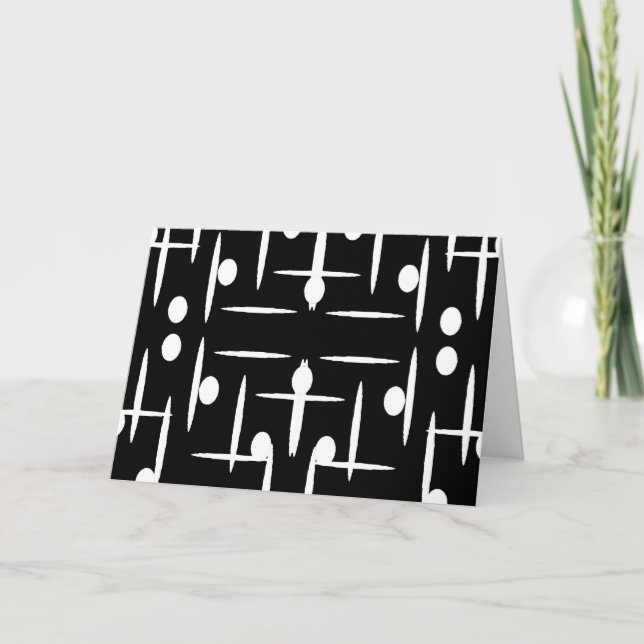 Black and white contemporary note card (Front)