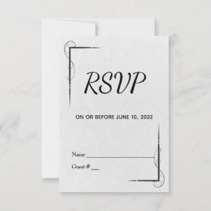 Black and white contemporary RSVP Card