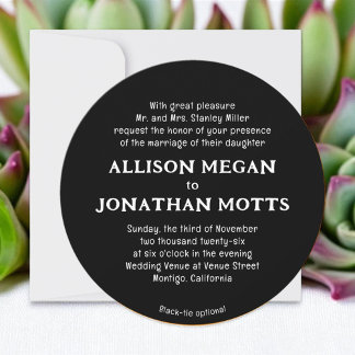 Black and White Contemporary Wedding Invitation