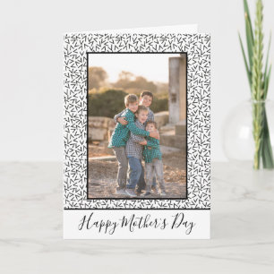 Black and White Cool 80s theme Mother's Day Photo  Card