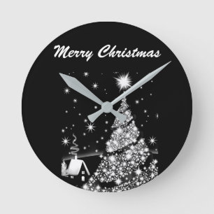 **BLACK AND WHITE COOL CHRISTMAS** CLOCK