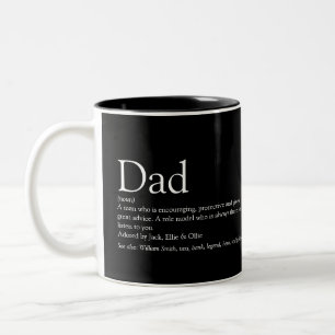 Black and White Cool Dad Daddy Father Definition Two-Tone Coffee Mug