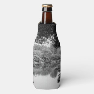 Black and white, cool, unique nature and lake bottle cooler