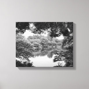 Black and white, cool, unique nature and lake canvas print