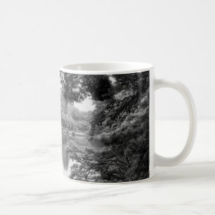 Black and white, cool, unique nature and lake coffee mug