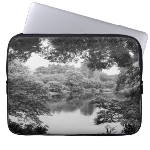 Black and white, cool, unique nature and lake laptop sleeve