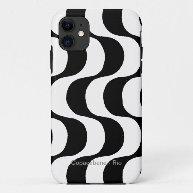 black and white copacabana, RJ Case-Mate iPhone Case (Back)