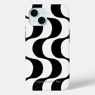 black and white copacabana, RJ iPhone 15 Case