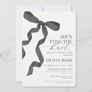 Black and White Coquette Bow Bridal Shower Invite