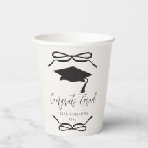 Black and White Coquette Bow Girl Graduation Party