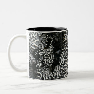 Black and White Coral I Abstract Nature Photo Two-Tone Coffee Mug