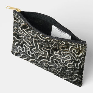 Black and White Coral II Abstract Nature Photo Accessory Pouch