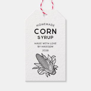 Black and white corn syrup homemade recipe pantry gift tags