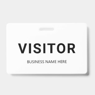Black and White Corporate Business Visitor Badge ID Badge
