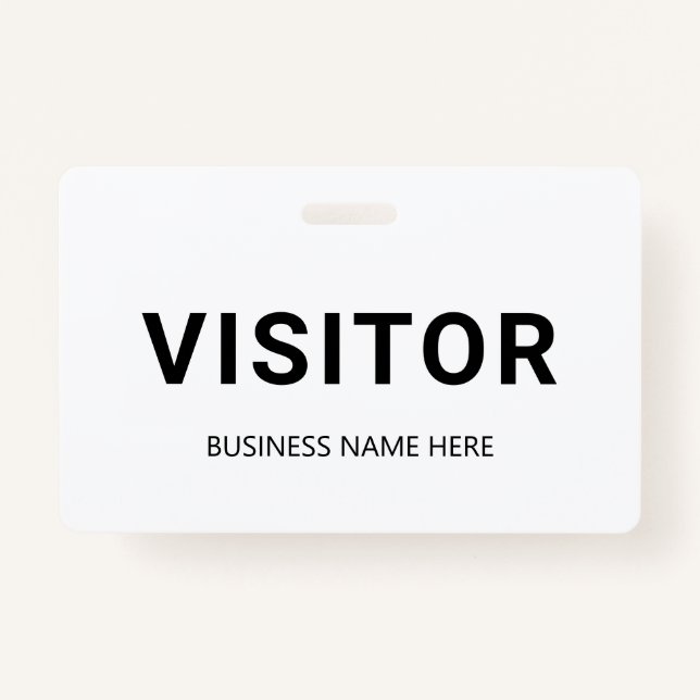 Black and White Corporate Business Visitor Badge ID Badge (Front)