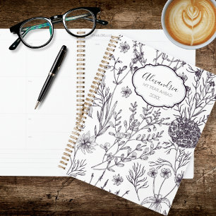 Black and White Country Floral Planner