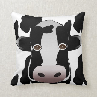 Black and White Cow Animal Print Cushion