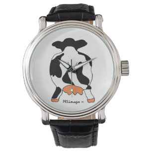 Black and White Cow Behind Watch