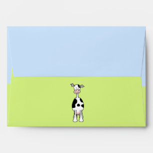 Black and White Cow Cartoon. Front. Envelopes