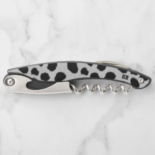 Black and white cow fur pattern background corkscrew