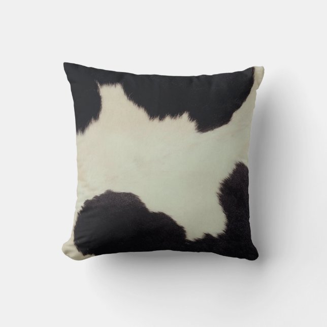 Black and White Cow Hide Cushion (Front)
