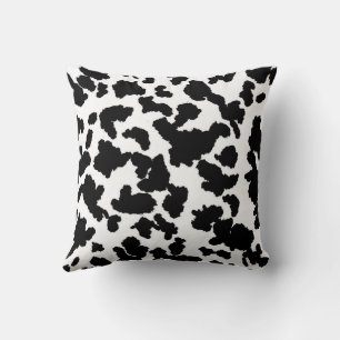 Black And White Cow Hide Fur Pattern Cushion