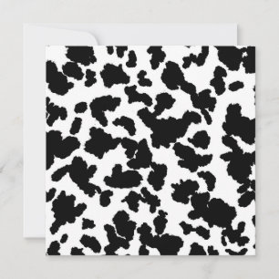 Black And White Cow Hide Fur Pattern Holiday Card
