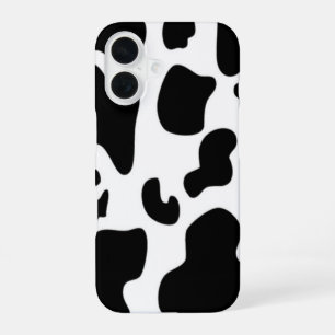 Black and White Cow iPhone 16 Case
