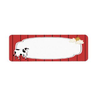 Black and White Cow Label Return Address Label