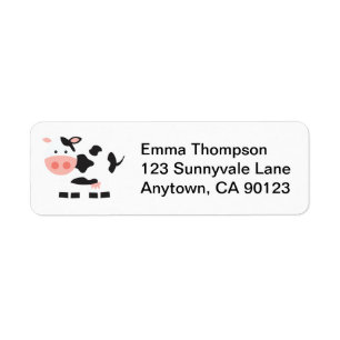 Black and White Cow Labels