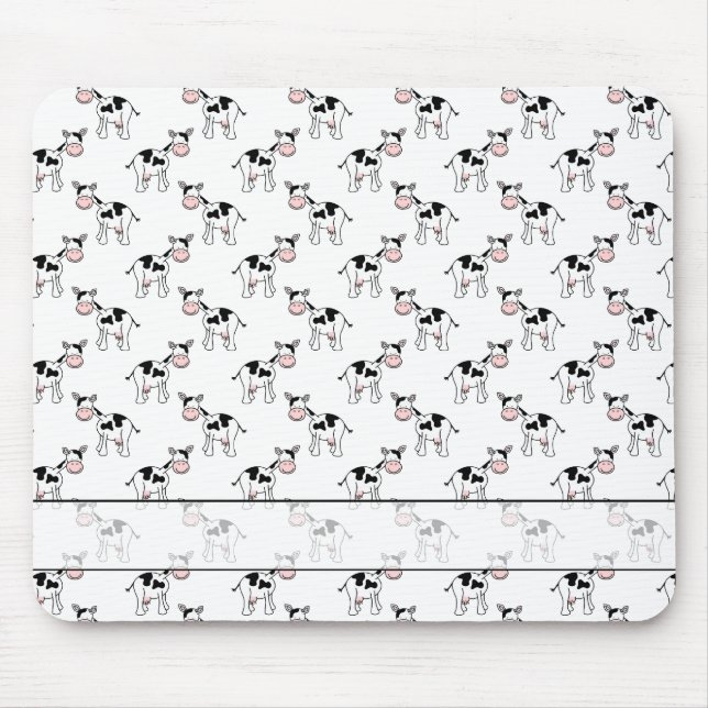 Black and White Cow Pattern. Mouse Pad (Front)