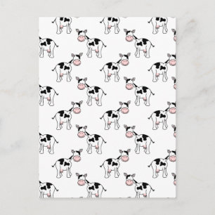 Black and White Cow Pattern. Postcard