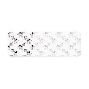 Black and White Cow Pattern. Return Address Label