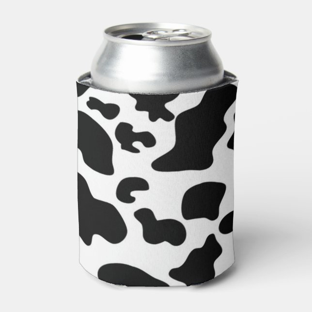 Black and White Cow print Can Cooler (Can Front)