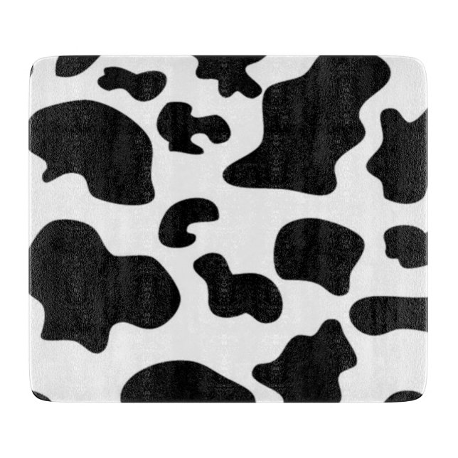 Black and White Cow print Cutting Board (Front)