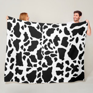 Black and White Cow Print Fleece Blanket