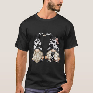 Black And White Cow Print For Farmer With Farm Ani T-Shirt