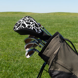 Black and White Cow Print Golf Head Cover