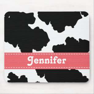 Black and White Cow Print Mouse Pad
