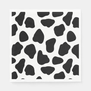 Black And White Cow Print Napkin
