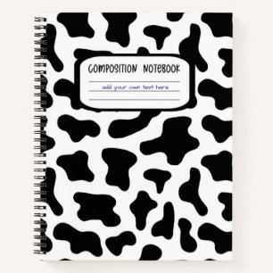 Black and White Cow Print Notebook