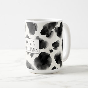 Black and White Cow Print Pattern Coffee Mug