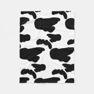 Black and white Cow Print Pattern Fleece Blanket