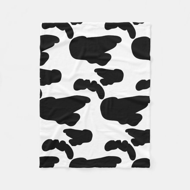 Black and white Cow Print Pattern Fleece Blanket (Front)