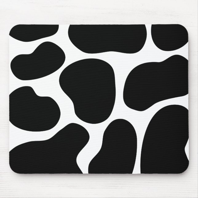Black and White Cow Print Pattern. Mouse Pad (Front)