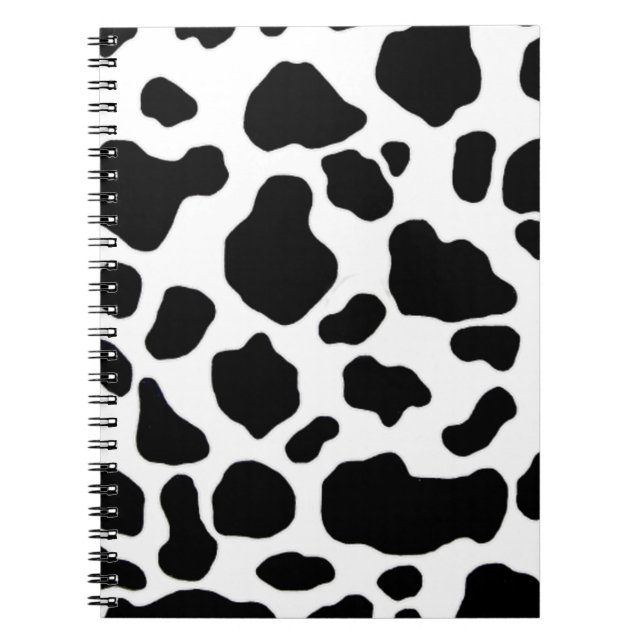 black and white cow print pattern notebook (Front)
