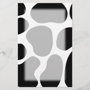 Black and White Cow Print Pattern. Stationery