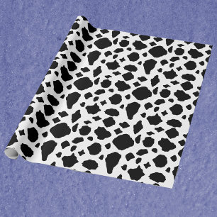Black and White Cow Print Pattern Wrapping Paper