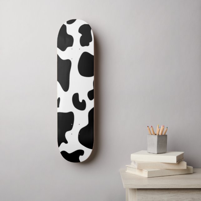 Black and White Cow print Skateboard (Wall Art)