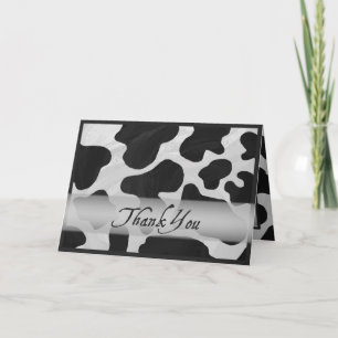 Black and White Cow Print Thank You